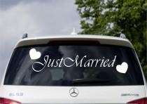 wedding photo - Just Married Car Window Banner Vinyl Sticker Decal Wedding Sign