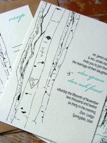wedding photo - Wedding Invitations: Aspen Woodland Trees
