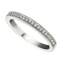 wedding photo - RD PAVE D=.15CTW 14KW MILIGRAIN WED BAND