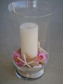 wedding photo - Beach Theme Wedding Shell And Candle Centerpiece Kit - Pink