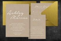 wedding photo - Simple Calligraphy Printable Wedding Invitation Set - Wedding Invitation Template for Word 