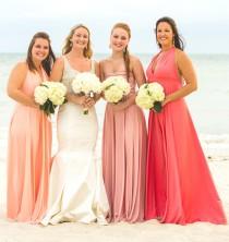 wedding photo - Glamorous Ombre Bridesmaids Gowns - Full, fabulous, flowing "Infinity" style gowns available in hundreds of colors