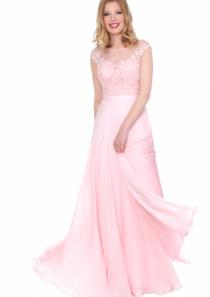 wedding photo -  Floor Length Straps Pink Appliques Sleeveless Ruched Chiffon