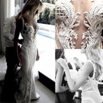 wedding photo -  Sexy Long Bridal Gown Wedding Dresses with Appliques
