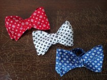 wedding photo -  Floral bow ties Set of Red Blue White bowties Gift for father and sons self tie bow summer wedding Prom photo necktie Cravates mariage d'été