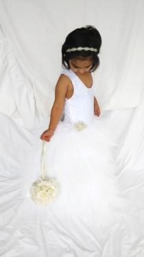 wedding photo - The Perfet Elegant Lace FLower Girls Tulle Baby Christening  or Special Occassion Dress Customized to suit your Color Scheme