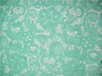 wedding photo - Mint Lace Fabric, Embroidered Flowers, Hollowed Wedding Lace Fabric for Bridal Dress, Bodices, Skirt, Shorts, Craft Making, 1 Yard