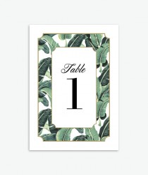 wedding photo - Modern, Banana Leaf, Palm Beach Wedding Table Numbers 1-20 [Instant Download] - New
