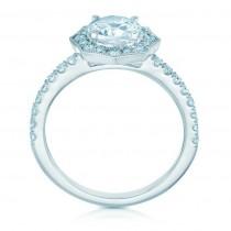 wedding photo -  Art Deco Forever One Moissanite & Diamond Halo Engagement Ring, Vintage Style Designs, Moissanite vs Diamond, Vintage Rings, Antique Jewelry