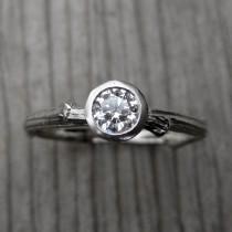 wedding photo - Diamond Twig Engagement Ring: Recycled Gold, VS/GH .25ct Diamond