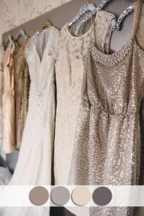 wedding photo - Neutral Colors Inspired Sequins Bridesmaid Dress For Fall Wedding Ideas