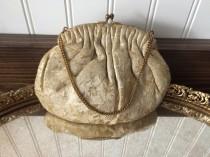 wedding photo - Silk Brocade gold and ivory clutch, coin purse, handbag, evening bag, wedding bag, bride purse