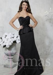 wedding photo -  Sweetheart Sleeveless Lace Up Floor Length Satin Ruched A-line Black