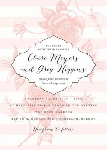 wedding photo - Striped Rose wedding invitations