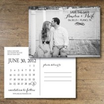 wedding photo - Printable Save The Date Postcard. Calendar Postcard. Calendar Save The Date