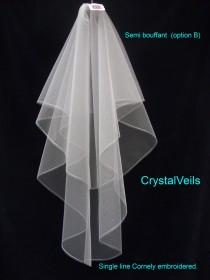 wedding photo - 2 tier wedding veil - single line edge - simple & elegant!