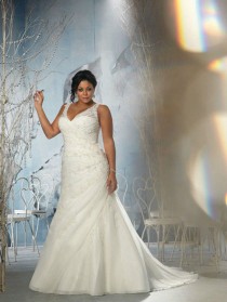 wedding photo - plus white/ivory wedding dress custom size colour