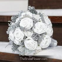 wedding photo - Silver & Gray Wedding Bouquets