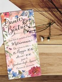 wedding photo - Wedding card "Flower Garden"-style floral custom invitation, country, spring wedding