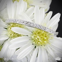 wedding photo - 18k White Gold Tacori 2526ETML Ribbon Eternity Millgrain Diamond Wedding Ring