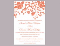 wedding photo -  DIY Wedding Invitation Template Editable Word File Instant Download Printable Orange Invitation Red Wedding Invitation Flower Invitations