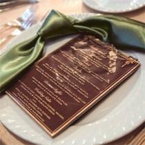 wedding photo - Gold Embossed Edible Chocolate Menu