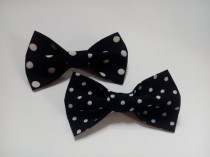 wedding photo -  mens black bow ties two polka dot bowties for men wedding ties groom neckties gift for husband men's gift regalo para el marido cadeau ЖЧ12