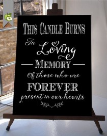 wedding photo - This Candle Burns In Loving Memory Wedding Sign Memorial Table Black & White DIY Printable INSTANT DOWNLOAD Your Wedding  Table  Whitesuite
