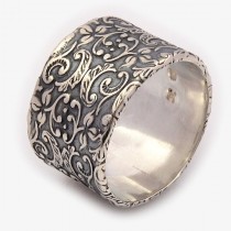 wedding photo -  Floral Wedding Ring - Unisex Ring - Sterling Silver Ring - Silver filigree ring - Floral Motif Ring - Silver Dressing Ring - Nature Inspired