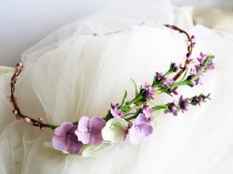wedding photo -  Lavender flower crown, bridal flower crown, wedding flower crown, lavender wedding, Provence wedding, flower crown