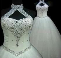 wedding photo - Backless White Ivory Wedding Dress Bridal Gown Custom Size 6/8/10/12/14/16/18++