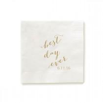 wedding photo - Best Day Ever Napkins, Guest Towels, Wedding Napkins, Party Napkins, Custom Monogram, Assorted Colors for napkin and monogram