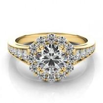 wedding photo -  Forever One Moissanite & Graduated Diamond Ring 14k Yellow Gold, Moissanite Engagement Rings for Women