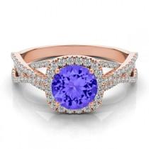 wedding photo - Tanzanite & Diamond Braided Ring 14k Rose Gold, Tanzanite Gemstone Rings, Etsy, Ebay, Raven Jewelers