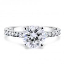 wedding photo - 1.75 CT Round Cut D/SI1 Diamond Engagement Ring 14k White Gold Enhanced