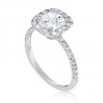 wedding photo - 2 Cushion Cut Diamond Solitaire Engagement Ring Enhanced SI1/D 14K White Gold