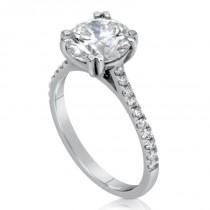 wedding photo - 2.15 Round Cut Diamond Solitaire Engagement Ring Enhanced VS2/D 14K White Gold