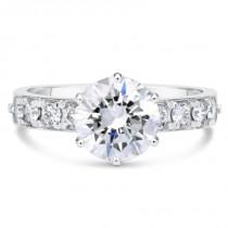 wedding photo - 2.25 CT Round Cut D/VS2 Diamond Engagement Ring 14k White Gold Clarity Enhanced