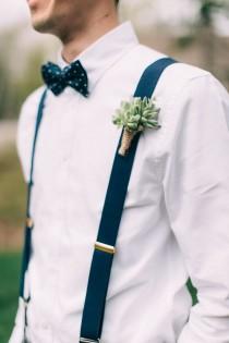 wedding photo - Dapper And Dandy: Groom Suspender Style
