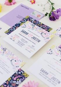 wedding photo - Floral Print Wedding Invitation