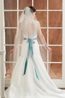wedding photo - Traditional Wedding Veil, Long Bridal Veil in White, Diamond White, Ivory and more -- Jes' Mountain Veil