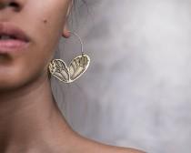 wedding photo - Butterfly Wing Earrings - Hoop Earrings  - Boho Earrings
