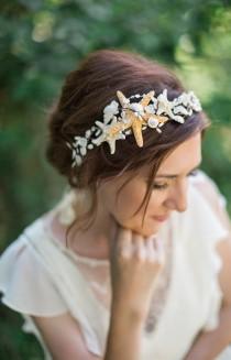 wedding photo - seashell headpiece, seashell headband, seashell hair accessories, starfish headpiece, seashell crown, starfish hair piece, beach wedding, #9