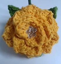 wedding photo - Crochet Yellow Flower Wedding Buttonhole