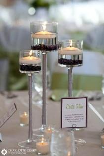 wedding photo - Tall Glass Cup Vase Tealight Candle Holder Table Centerpiece