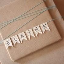wedding photo - Name Bunting Christmas Gift Wrapping  @  Decorating-by-day