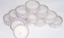 wedding photo - 15 Tea Light Candles With Faux Rhinestones, wedding,floral centerpiece, Candles, Party favor, Cheap Centerpieces, Bling, affordable