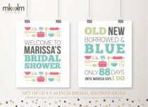 wedding photo - Kitchen Shower Welcome Signs, Wedding Countdown Sign, Bridal Door Sign, Old New Borrowed Sign, Kitchen Party Decor, Bridal Shower Signs, #20