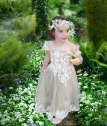 wedding photo - Flower girl dress, girl dress, easter dress, spring dress, first birthday dress, girl dress, toddler dress,toddler lace dress