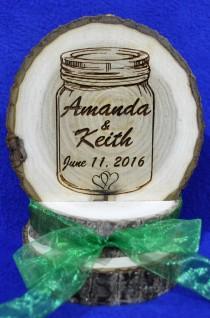 Rustic Wedding Barn Cake Top Mason Jar Decoration Wood Engraved Custom Rustic Wedding Barn Cake Top Mason Jar Decoration Wood Engraved Custom